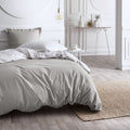 Premium Permanent Percale - Two-Tone Percale Bedding Set - Chalk