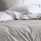 Premium Permanent Percale - Two-Tone Percale Bedding Set - Chalk