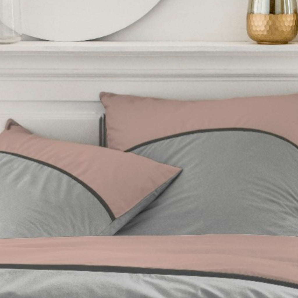 Percale Permanent Premium - Tricolour Percale Bed Linen Set - Rose Des Sables