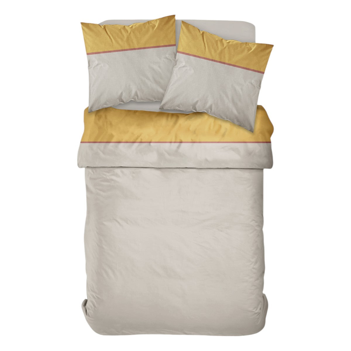 Percale Permanent Premium - Parure De Lit Tricolore Percale - Ocre