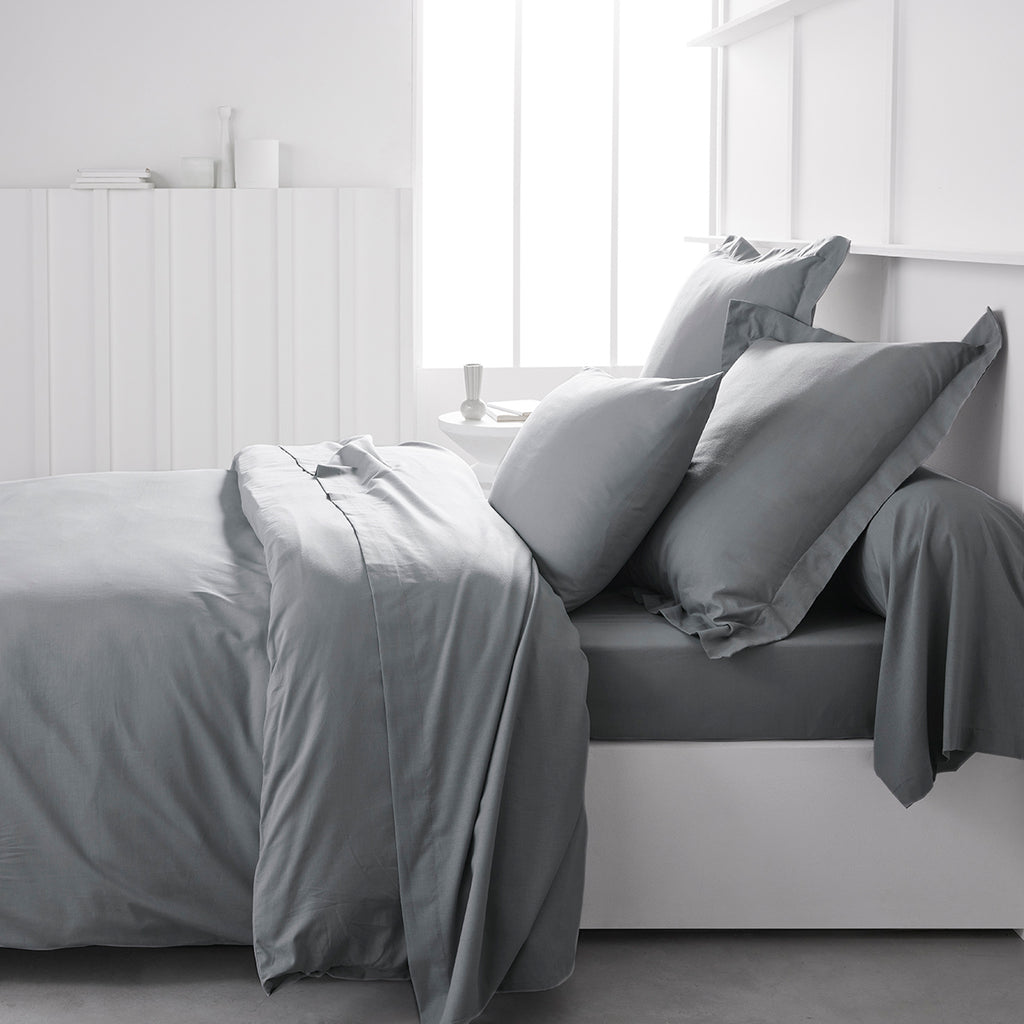 Percale Permanent Premium - Drap Housse Percale - Acier
