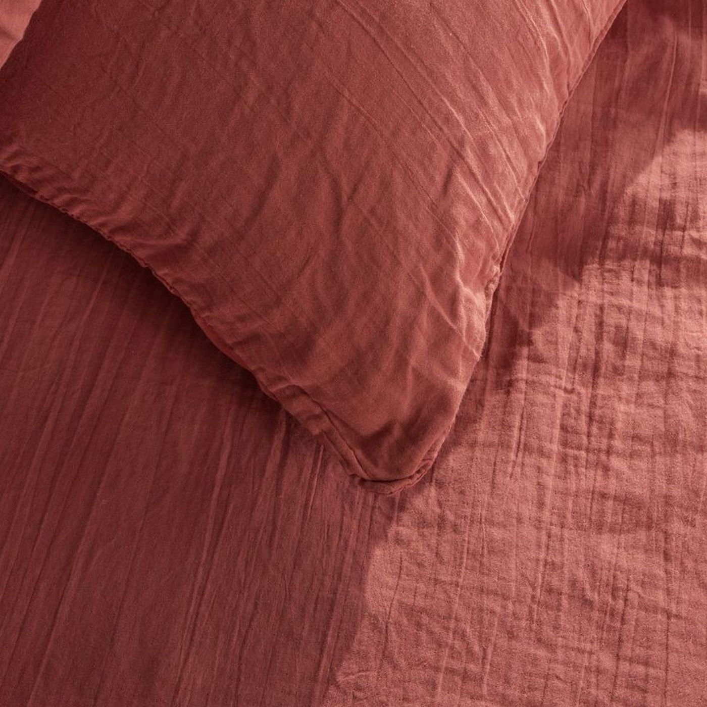 Cotton Gauze - Bed Set - Terracotta