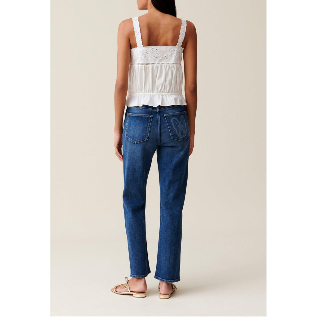 Embroidered Square-Neck Top