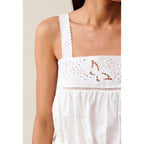 Embroidered Square-Neck Top
