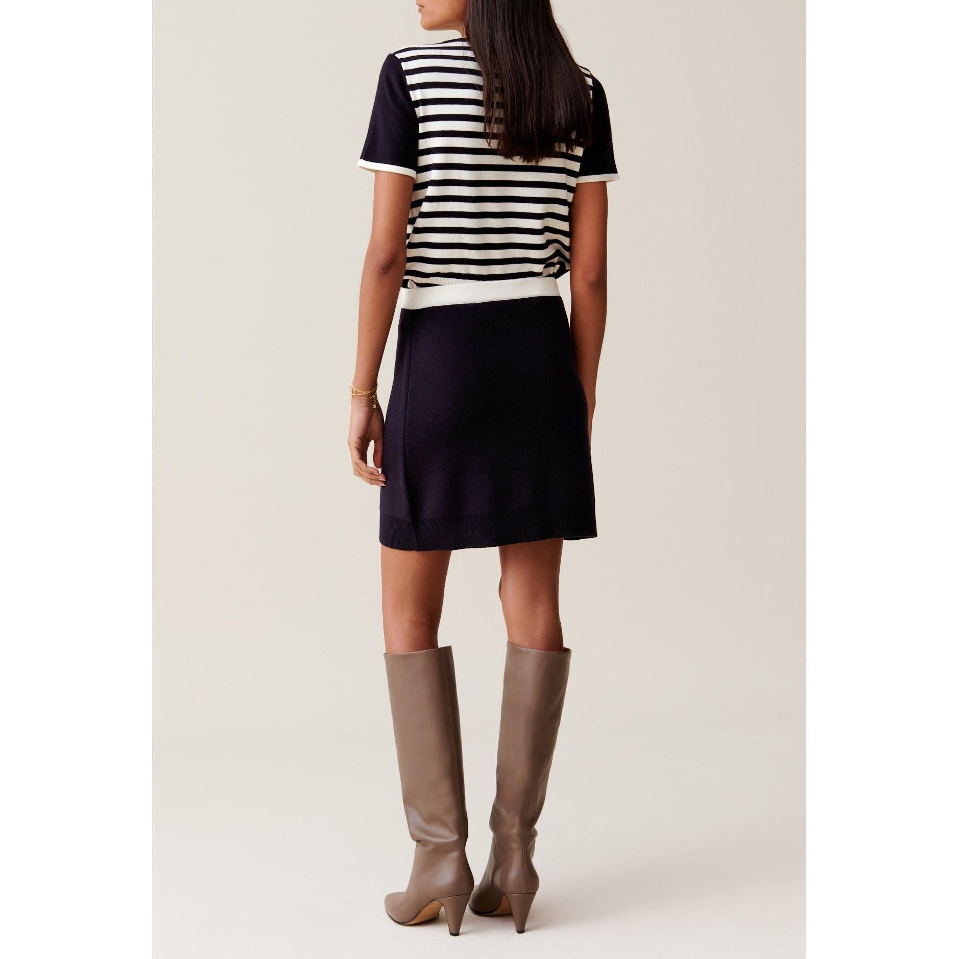 Jupe Courte Laine Taille Élastiquée