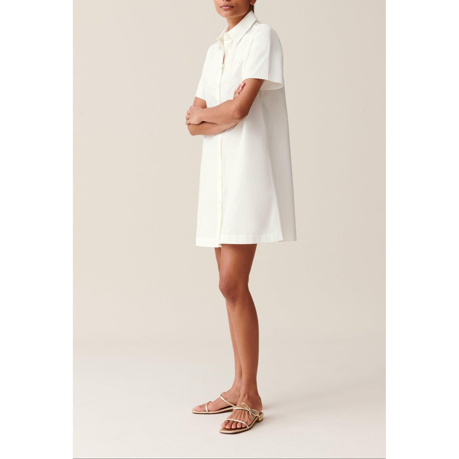 Robe Chemise Courte Brodée
