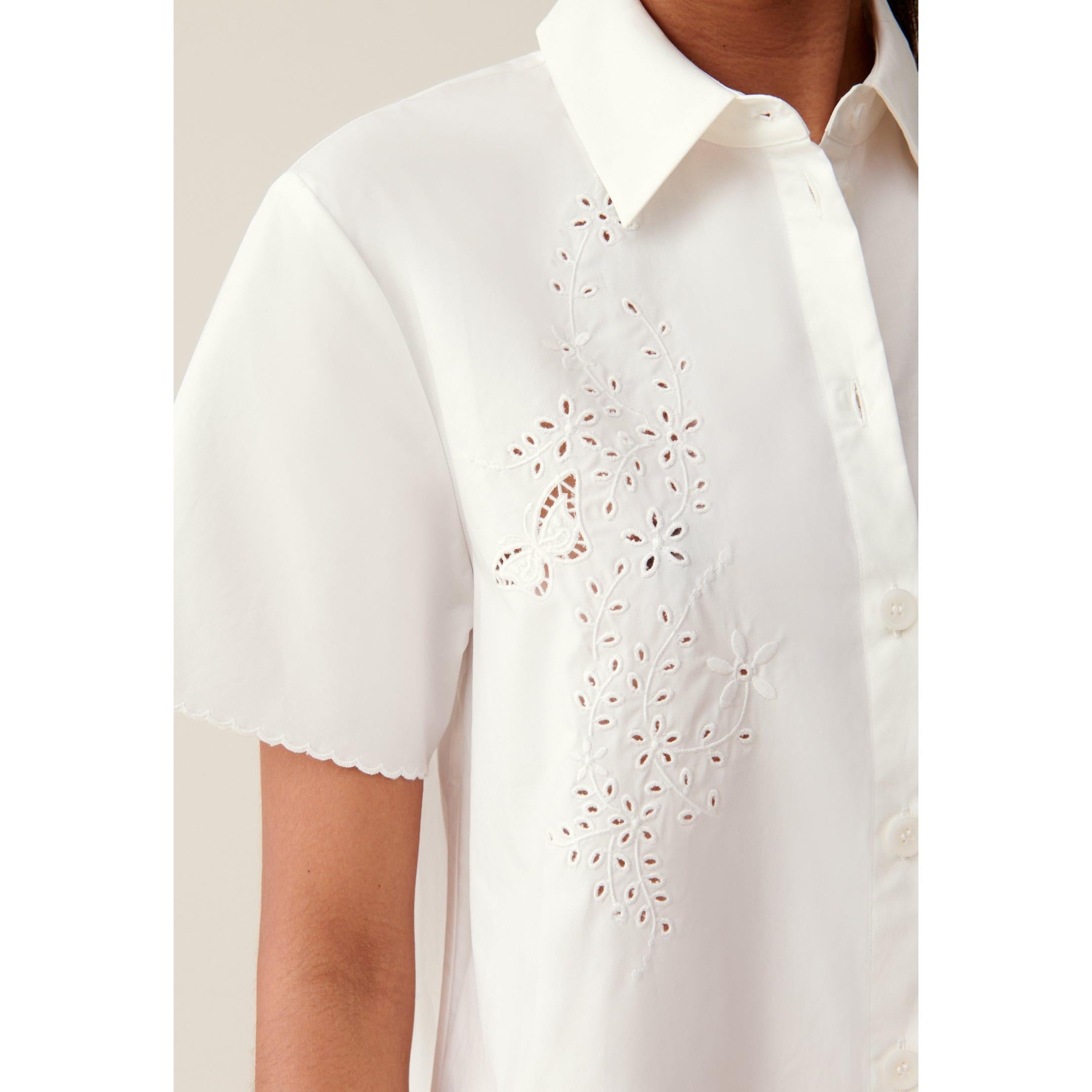 Robe Chemise Courte Brodée
