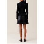 Claudie Pierlot - Black Bi-material Leather Dress