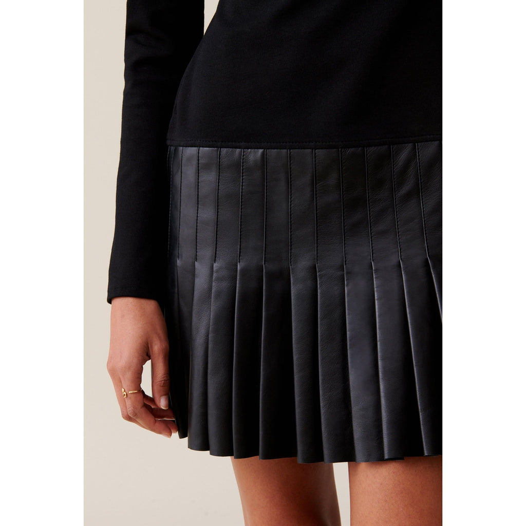 Claudie Pierlot - Black Bi-material Leather Dress