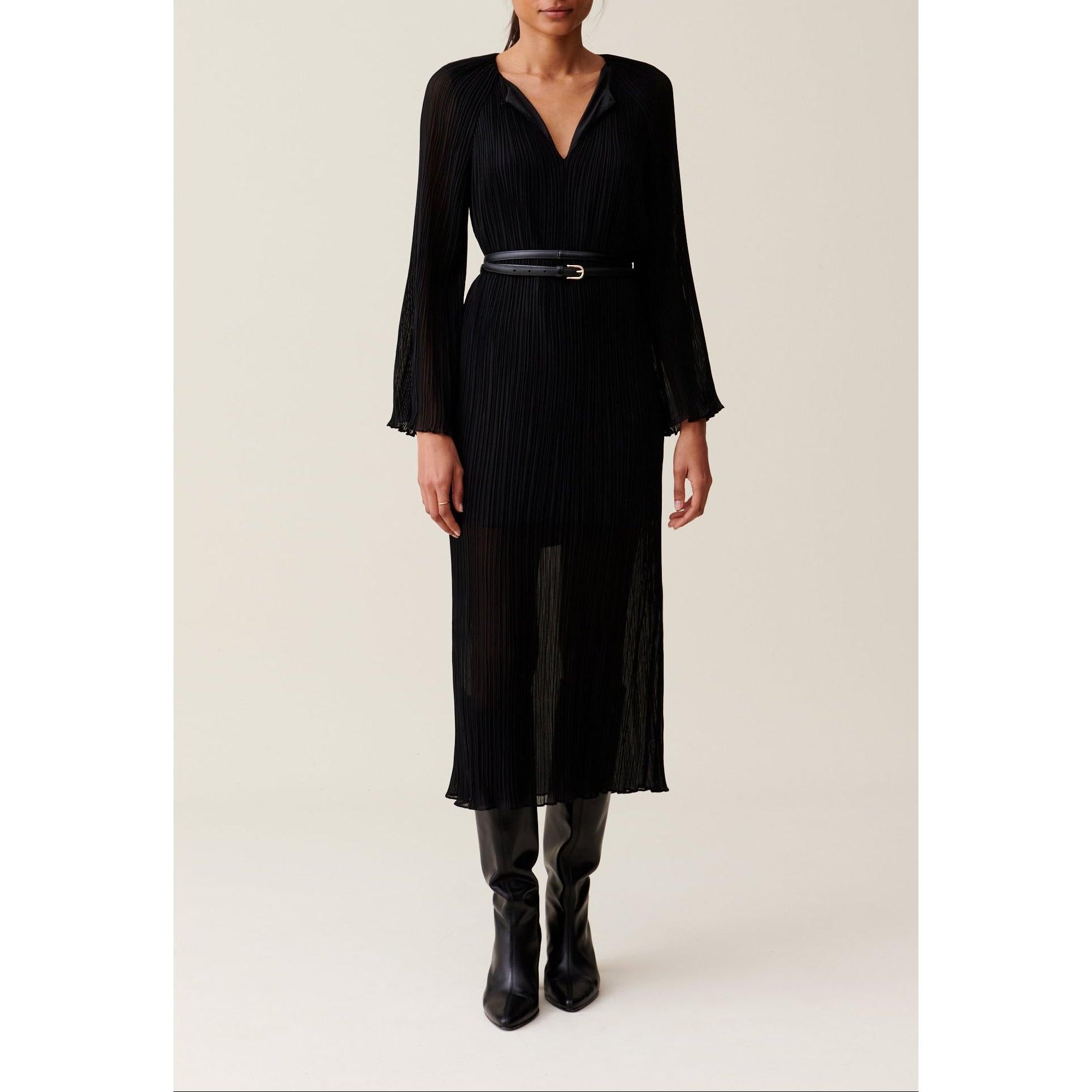 Robe Longue Plissée Transparente