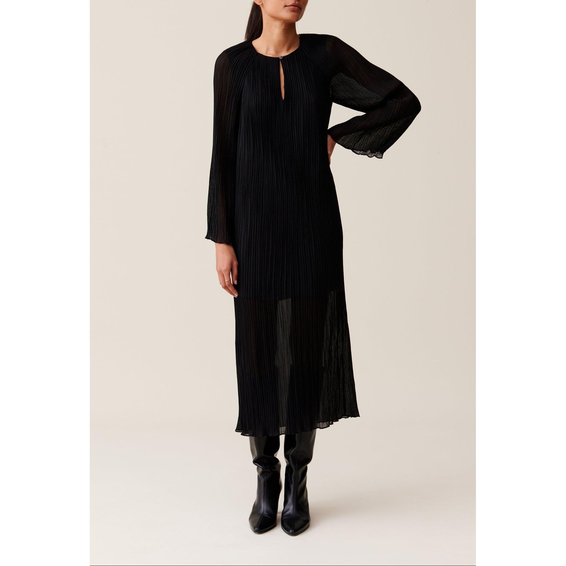Robe Longue Plissée Transparente