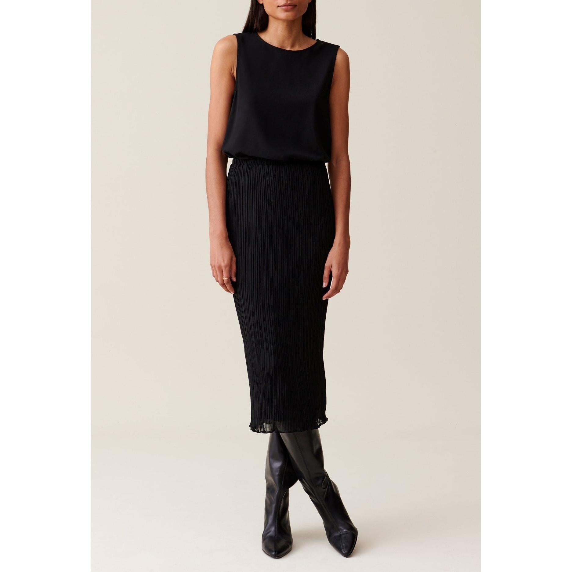 Robe 7/8Ème Col Rond Élastiquée