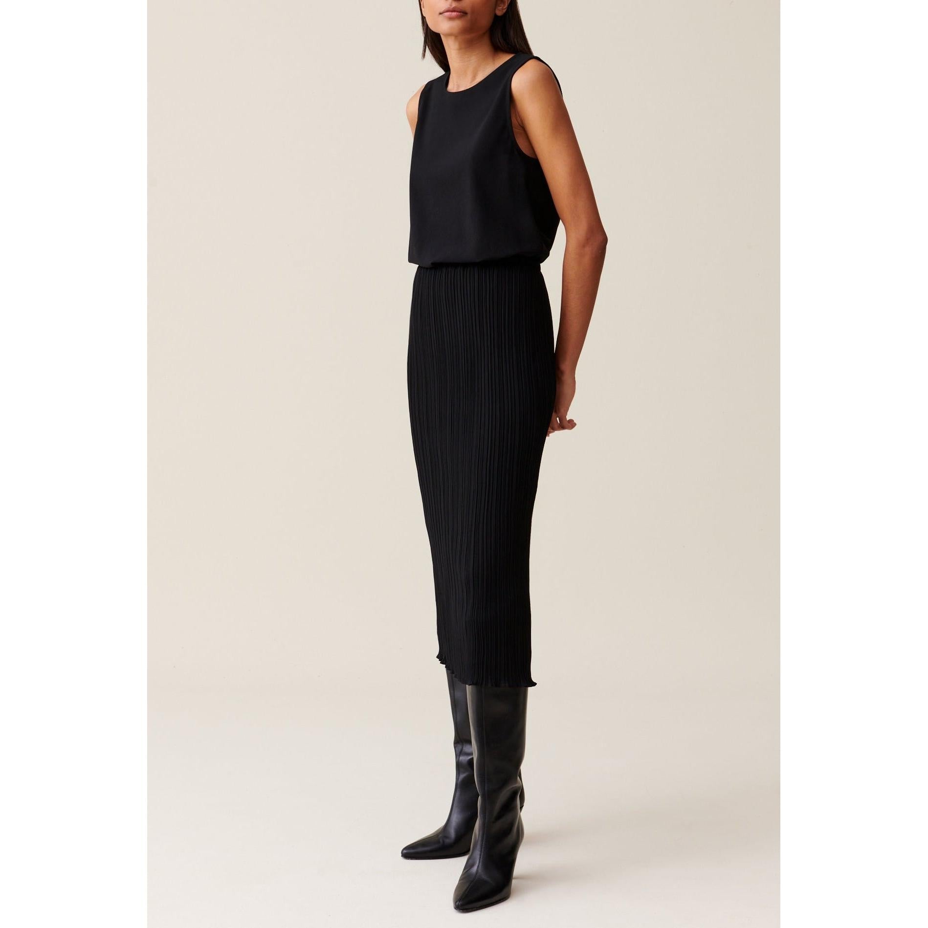 Claudie Pierlot - Robe 7/8Ème Col Rond Élastiquée