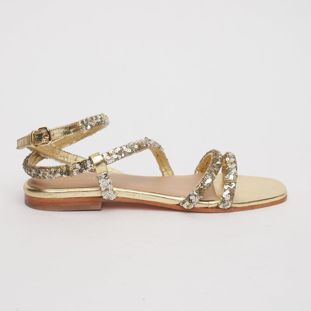 Sandalias planas Catherine - Oro y plata