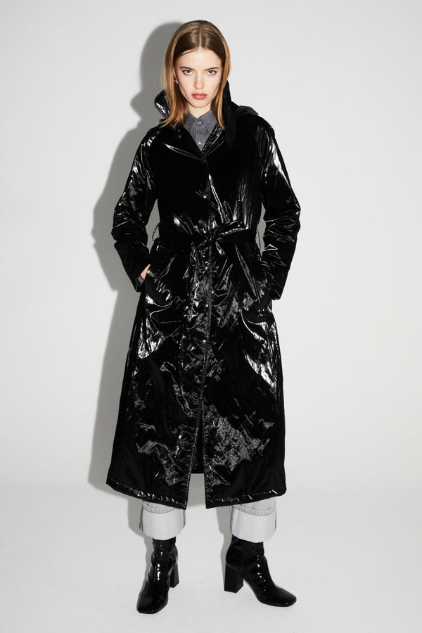 Trench Lauren Mercurio Black Fabriqué En Italie