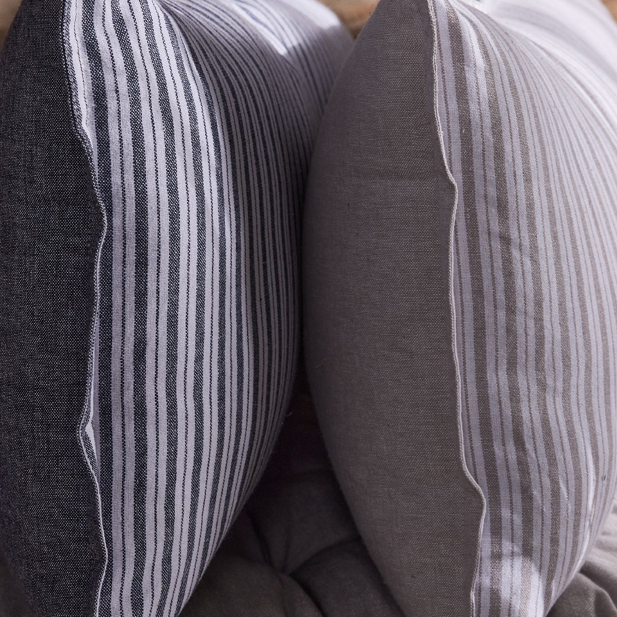 French Port - Chambray Cushion - Grey