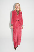Ema Vintage Velvet Blazer Rosa Rojo Hecho En Italia
