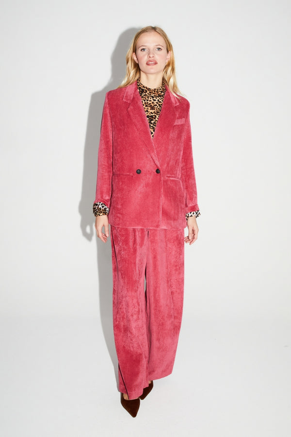 Ema Vintage Velvet Blazer Pink Red Made In Italy