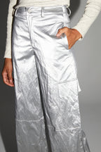 Nolan Mercurio Silver Cargo Pants Made In Italy