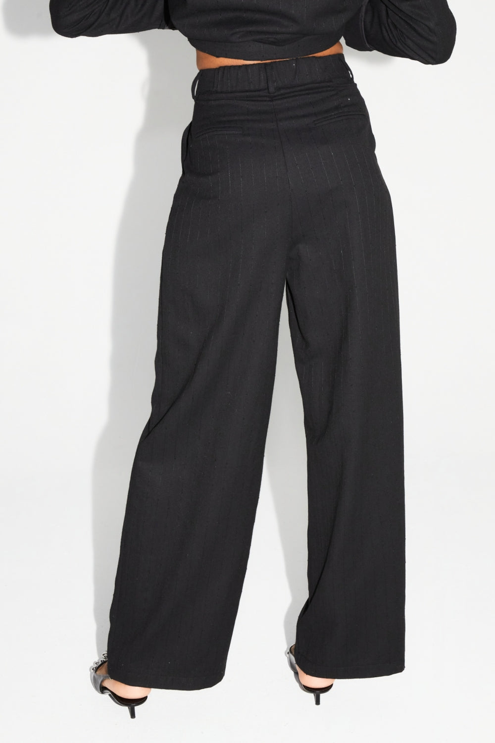 Pantalón Astrid Negro Brillante Hecho En Italia