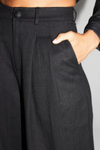 Pantalón Astrid Negro Brillante Hecho En Italia