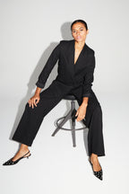 Pantalón Astrid Negro Brillante Hecho En Italia