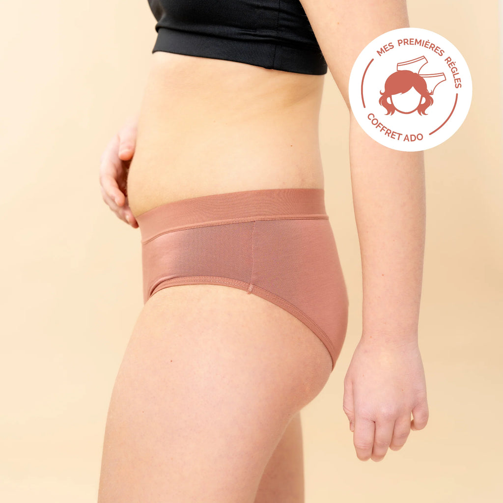 Volga : Mes premières règles - Culotte Menstruelle Flux Moyen - 3XS au XL