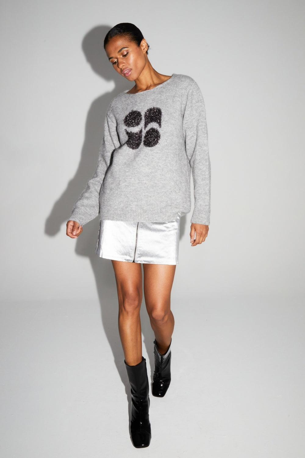 Pixie Gray Knit 100% Extra Virgin Wool Made in Portugal