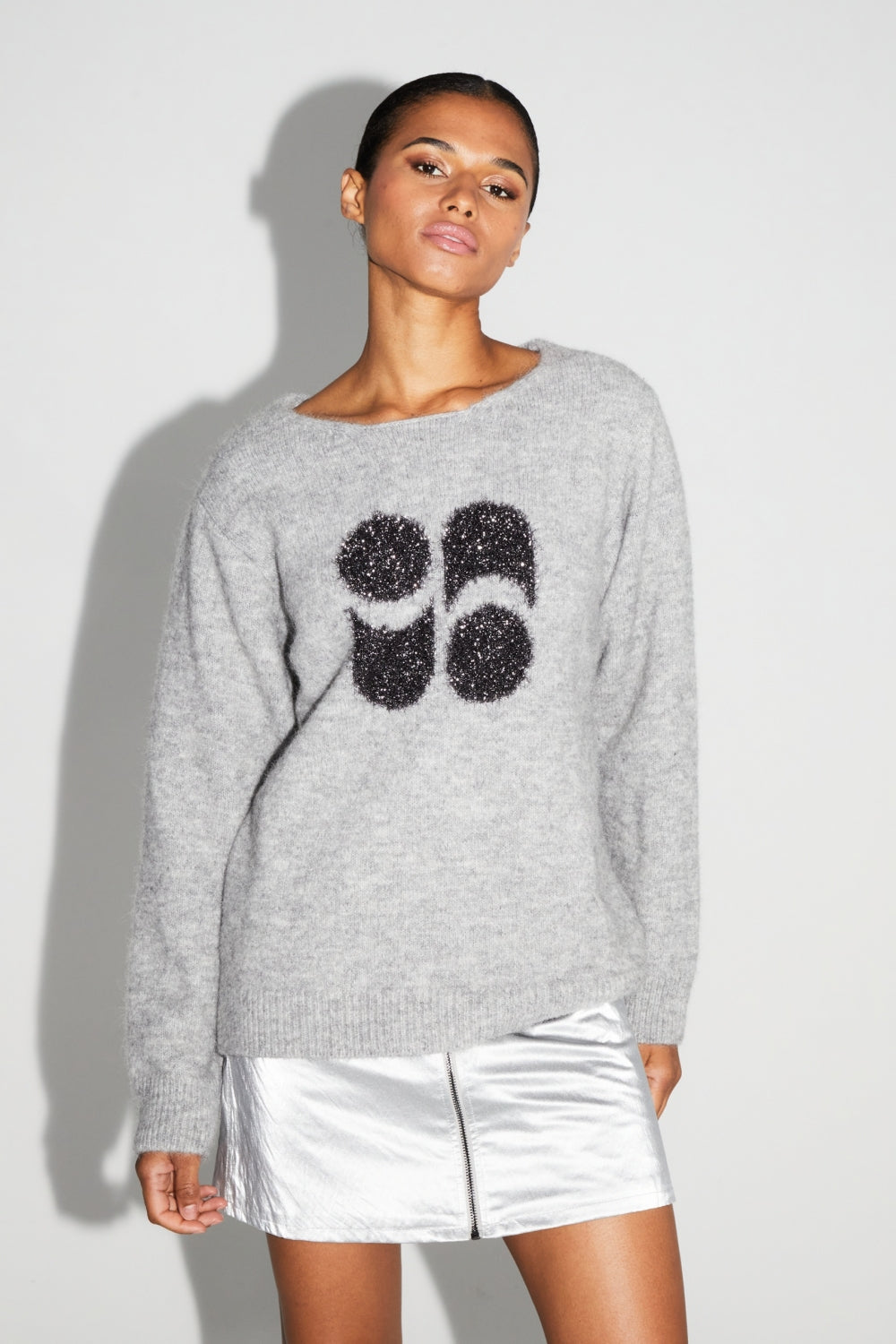 Pixie Gray Knit 100% Extra Virgin Wool Made in Portugal