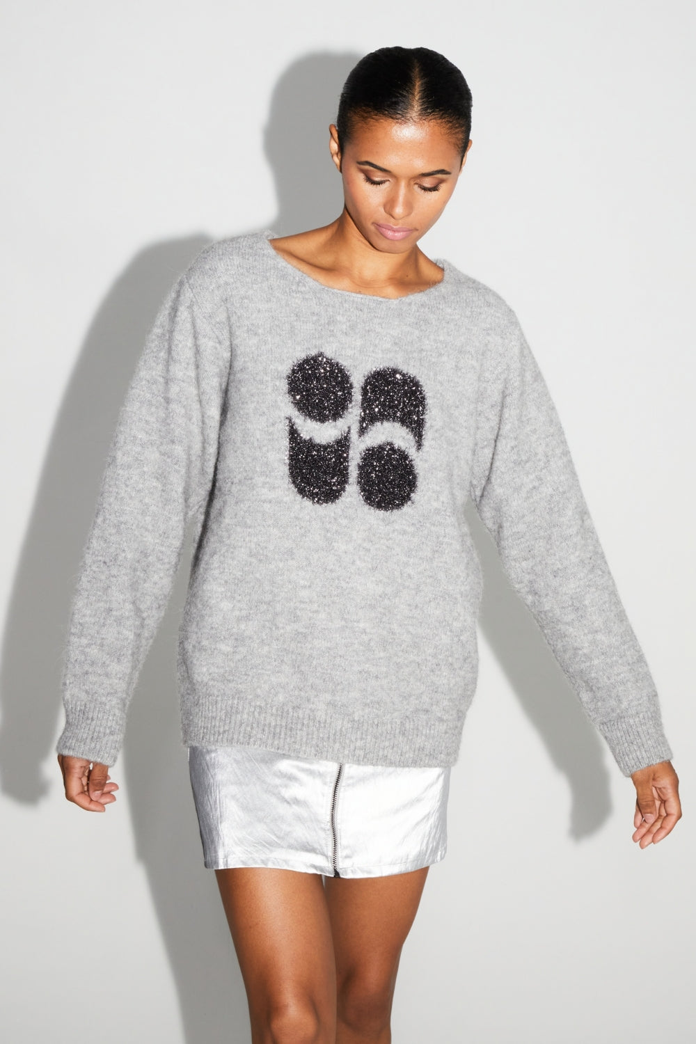 Pixie Gray Knit 100% Extra Virgin Wool Made in Portugal