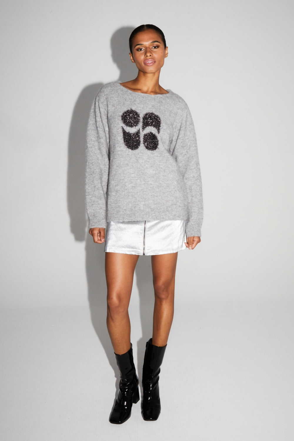 Pixie Gray Knit 100% Extra Virgin Wool Made in Portugal