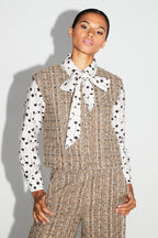 Chaqueta sin mangas Arielle Tweed Kimolos hecha en Italia