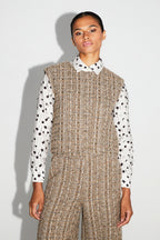 Chaqueta sin mangas Arielle Tweed Kimolos hecha en Italia