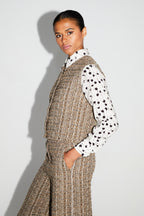 Chaqueta sin mangas Arielle Tweed Kimolos hecha en Italia