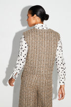 Chaqueta sin mangas Arielle Tweed Kimolos hecha en Italia