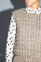Chaqueta sin mangas Arielle Tweed Kimolos hecha en Italia