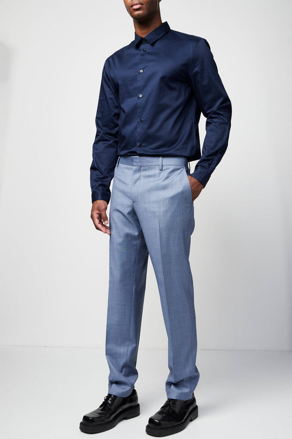 The Kooples - Pantalon Costume Laine Bleu Clair Ajusté - Homme
