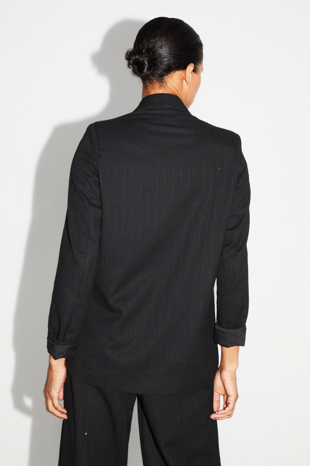 Shine Black Ema Blazer Made In Italy
