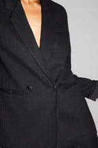 Shine Black Ema Blazer Made In Italy