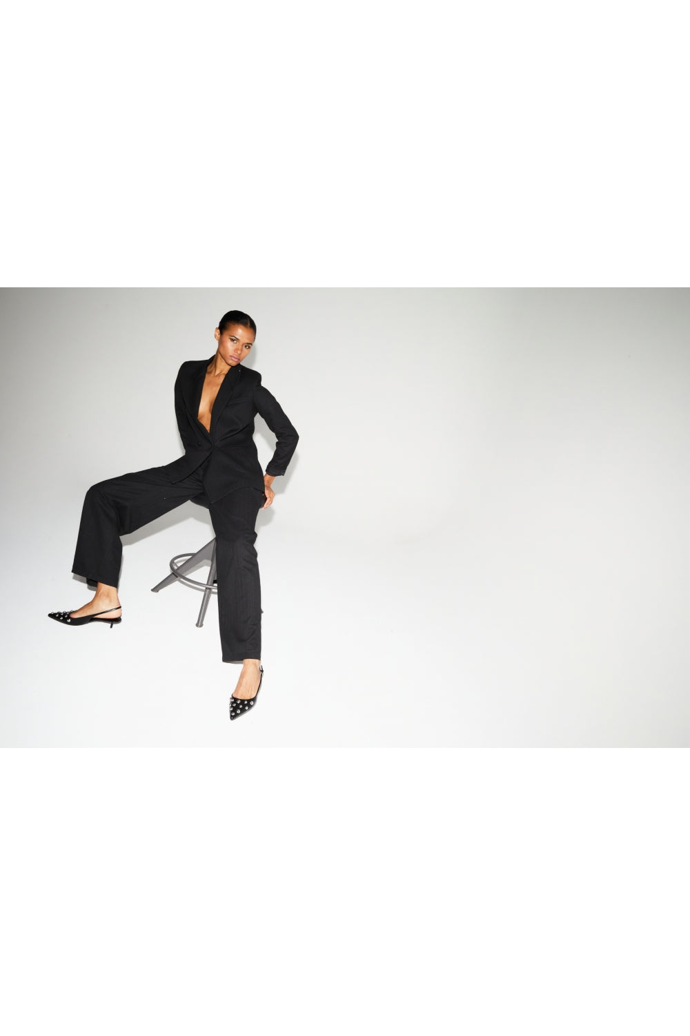 Shine Black Ema Blazer Made In Italy