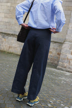 Louis Navy Barrel Trousers