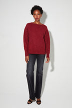 Gabrielle Knit In Burgundy Baby Alpaca Made In Italy