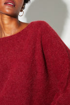 Gabrielle Knit In Burgundy Baby Alpaca Made In Italy