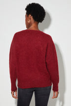 Gabrielle Knit In Burgundy Baby Alpaca Made In Italy