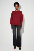 Gabrielle Knit In Burgundy Baby Alpaca Made In Italy