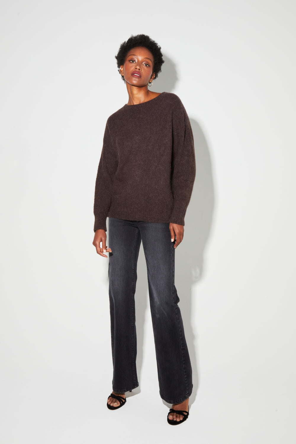 Gabrielle Knit In Chocolate Baby Alpaca Made In Italy