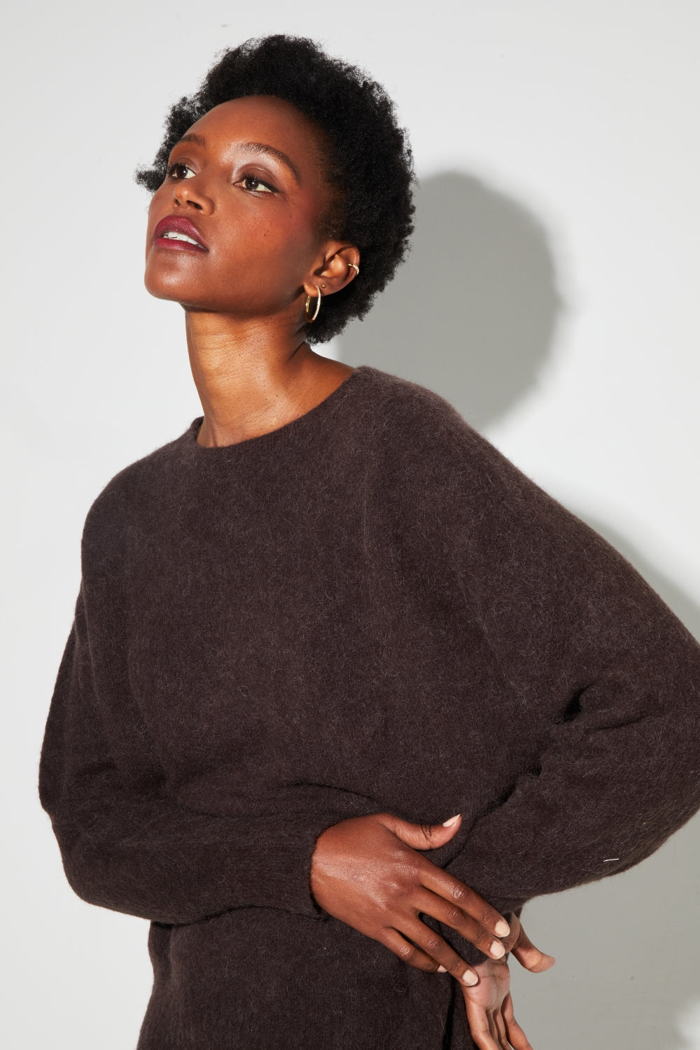 Gabrielle Knit In Chocolate Baby Alpaca Made In Italy