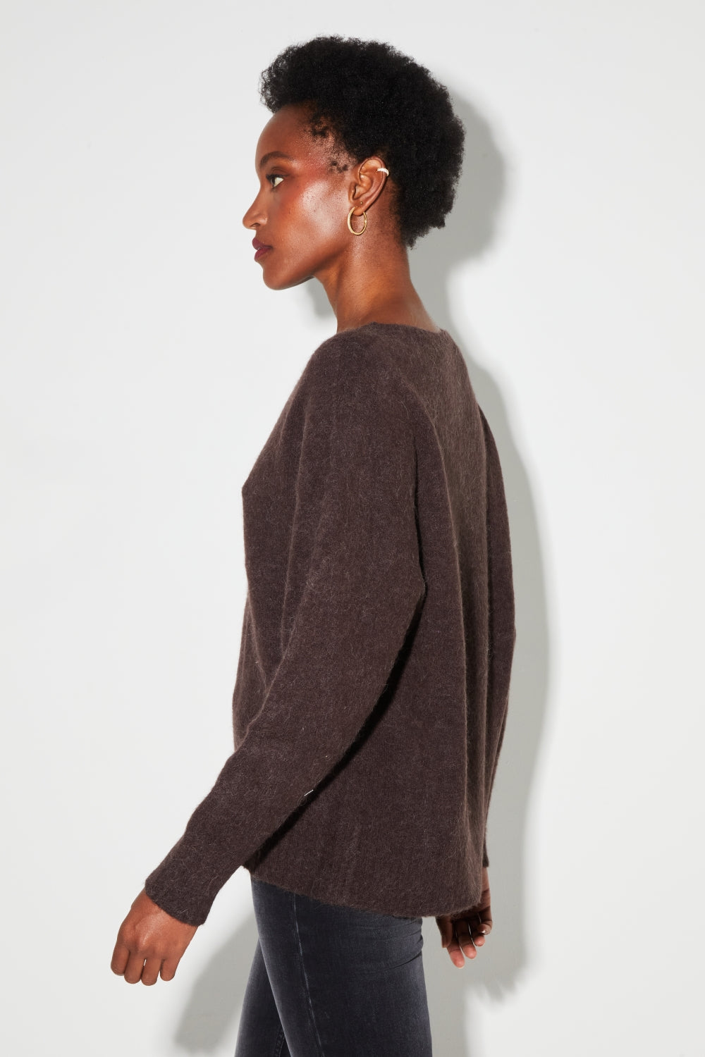 Gabrielle Knit In Chocolate Baby Alpaca Made In Italy