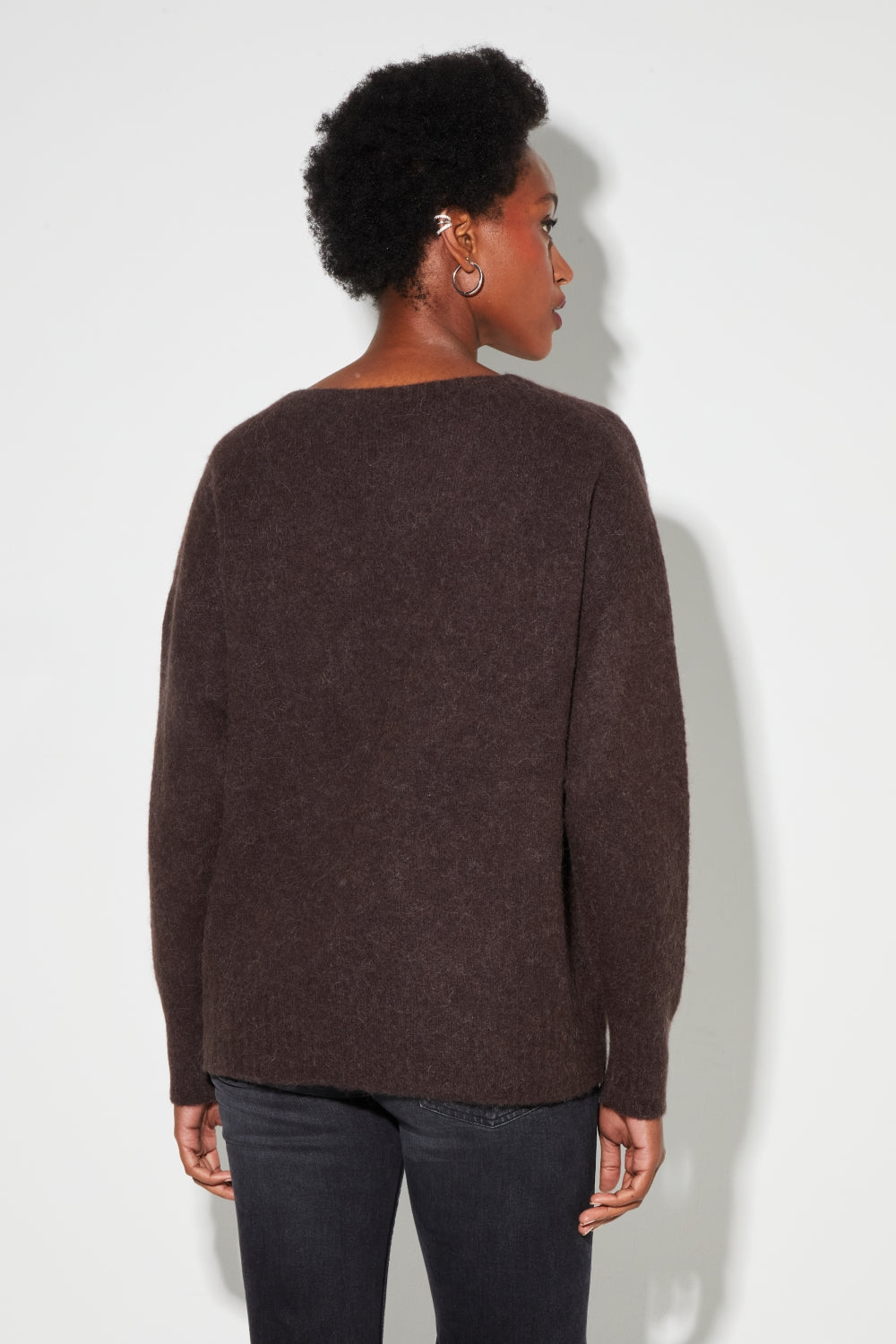 Gabrielle Knit In Chocolate Baby Alpaca Made In Italy