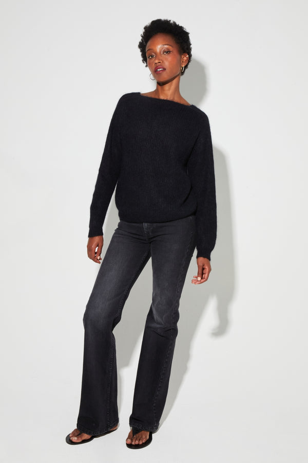 Maille Romy Baby Alpaga Black Fabriquée En Italie